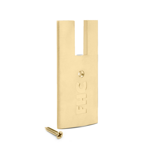 4 Square Door Rail End Cap - Satin Brass