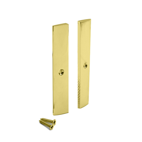 4" Square Door Rail Split End Cap - Polished Brass