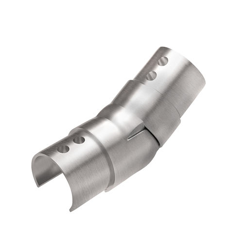 Top Rail Fitting - 1.9" Diameter Adjustable Up Elbow - Brushed Stainless