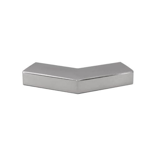 Roll Formed Cap Rail Corner 135 Degree Horizontal - 1" x 2" Rectangular - Polished Stainless