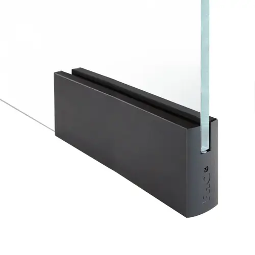 FHC PR4S34DU 4" Square 12" Patch Rail Without Lock For 3/4" Glass - Dark Bronze Anodized