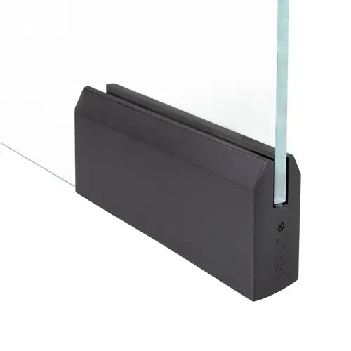 FHC PR4T34DU 4" Tapered 12" Patch Rail Without Lock For 3/4" Glass - Dark Bronze Anodized