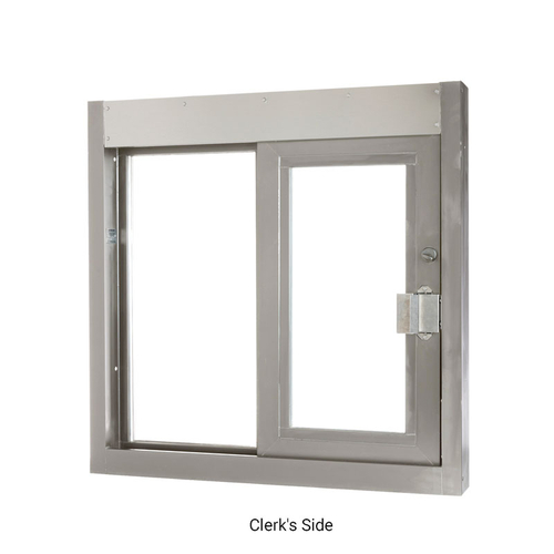 Self-Close Window 0X - 36" x 36" - 1/4" Tempered Glass - Satin Anodized