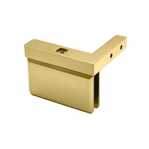 Patriot Beveled Pivot Hinge L-Wall Mount 3/8" Glass - Satin Brass