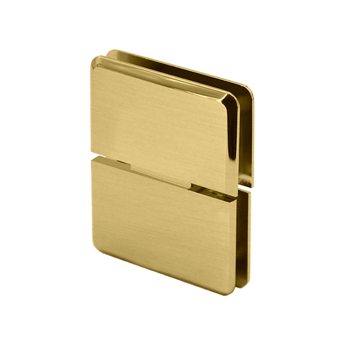 Junior Patriot Pivot Hinge Glass to Fixed Transom Mount for 1/4" Glass - Satin Brass