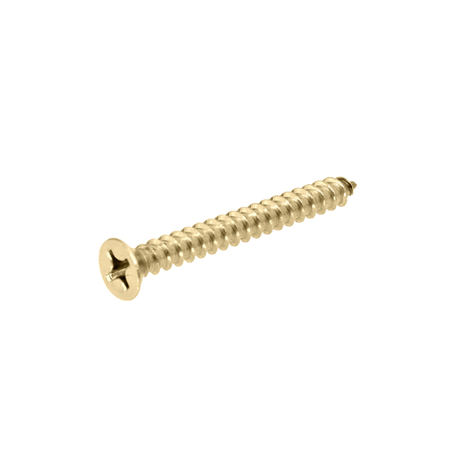 Wall Mount Backplate Screws #12 x 2" - Satin Brass - pack of 10