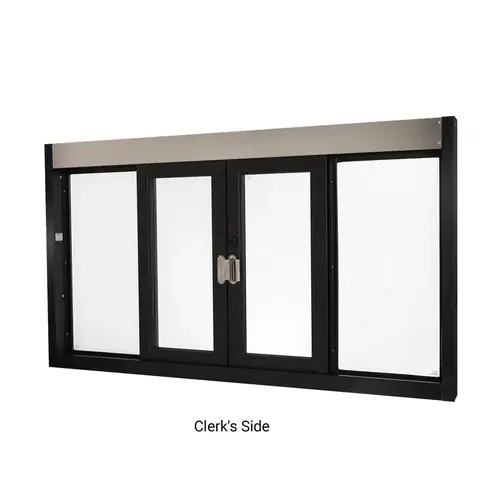 Self-Closing Bi-Parting 0XX0 Window - 72" x 41" - 1" Insulated Glass - Dark Black/Bronze Anodized