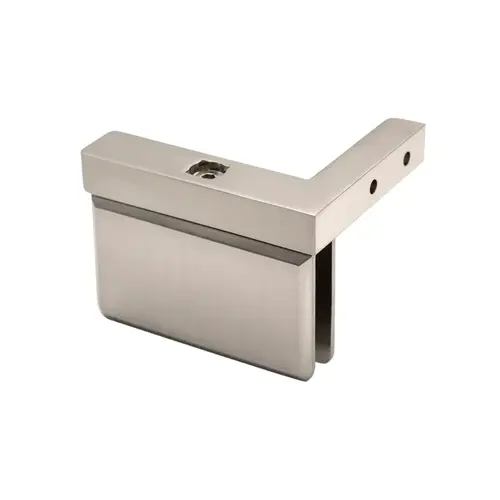 Patriot Beveled Pivot Hinge L-Wall Mount 3/8" Glass - Brushed Nickel