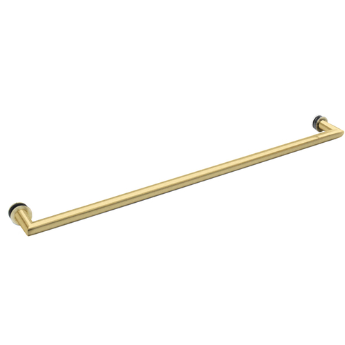 FHC TBRM22SB 22" Tubular Mitered Corner - Single Sided Towel Bar - Satin Brass