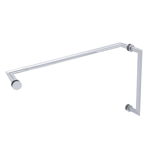 8" x 24" Mitered Pull/Towel Bar Combo - Polished Chrome