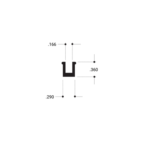 Showcase Upright FillerExtrusion - Clear Anodized 144" Length