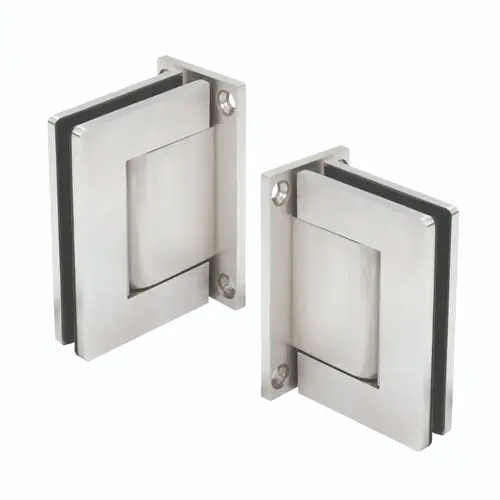 Panorama Series Self Closing Hydraulic Hinges - Sold In Pairs - Wall Mount Non Hold Open - Brushed Stainless