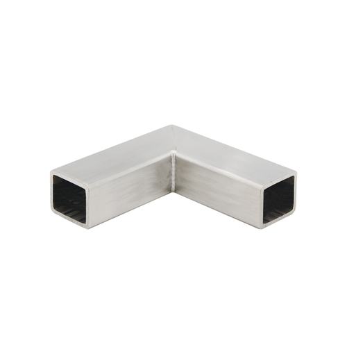 2" Square Pipe Rail 90 Degree Corner - Brushed Stainless