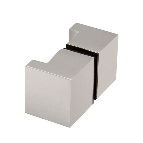 Square Back-to-Back Shower Door Knob/Finger Pull - Brushed Nickel