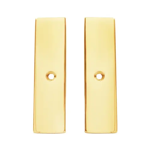 2-1/2" Split End Cap for Low Profile Square Door Rail for 3/8" to 1/2" Glass - Polished Brass