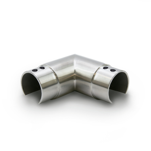 1.9" Diameter 90 Degree Elbow for Cap Rail Fitting - Brushed Stainless 304