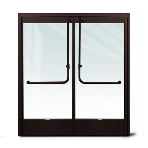 Aspire Heavy-Duty Insulated Glass Entrance Door with 4" Top And 10" Bottom Door Rails - Oil Rubbed Bronze