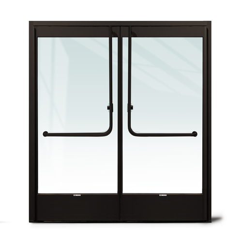 Aspire Heavy-Duty Insulated Glass Entrance Door with 4" Top And 10" Bottom Door Rails - Dark Bronze Anodized