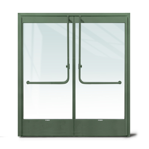 Aspire Heavy-Duty Insulated Glass Entrance Door with 4" Top And 10" Bottom Door Rails - Kynar