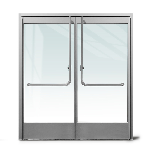 Aspire Heavy-Duty Insulated Glass Entrance Door with 4" Top And 10" Bottom Door Rails - Satin Anodized