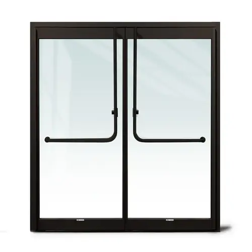 Aspire Heavy-Duty Insulated Glass Entrance Door with 4" Top And 4" Bottom Door Rails - Dark Bronze Anodized