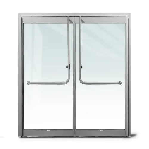 Aspire Heavy-Duty Insulated Glass Entrance Door with 4" Top And 4" Bottom Door Rails - Satin Anodized