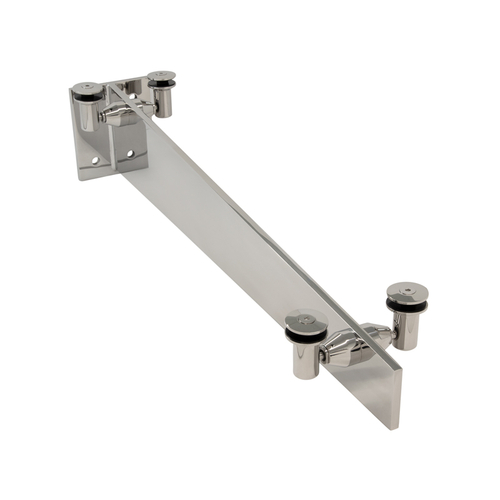 Glass Awning Bracket with 5 Degree Slope - 48" Long - Polished Stainless