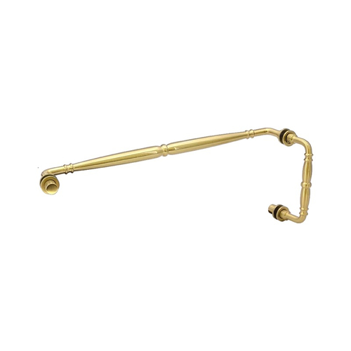 6" x 18" Baroque Pull/Towel Bar Combo for 1/4" to 1/2" Glass - Satin Brass