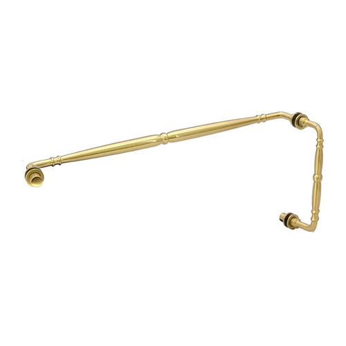 8" x 24" Baroque Pull/Towel Bar Combo for 1/4" to 1/2" Glass - Satin Brass