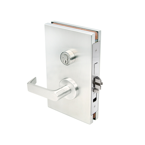 6" x 10" LHR Center Lock Entrance Function - Satin Anodized