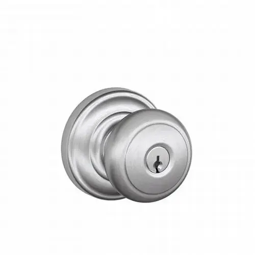 Schlage Residential F51AAND626Andover Knob with Andover Rose Keyed Entry Lock C Keyway with 16211 Latch and 10063 Strike Satin Chrome Finish