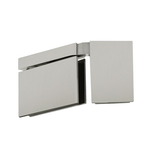 Cambria 135 Degree Glass-to-Glass Square Right Pivot Hinge - Brushed Nickel