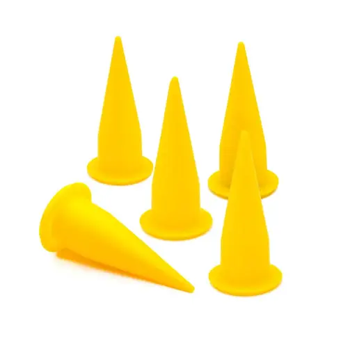 COX Yellow Cone Plastic Nozzle for Caulk Sausage Guns - pack of 5