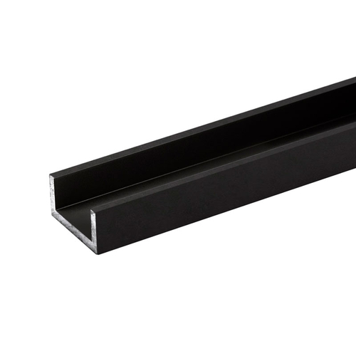 1" x 1/2" U-Channel - Matte Black  48" Length - pack of 50