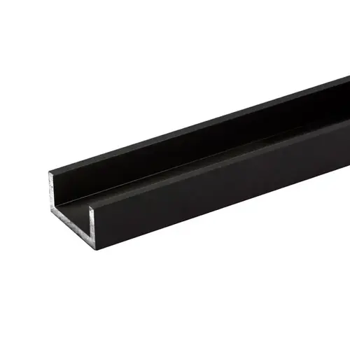 1" x 1/2" U-Channel - Matte Black  95" Length - pack of 10