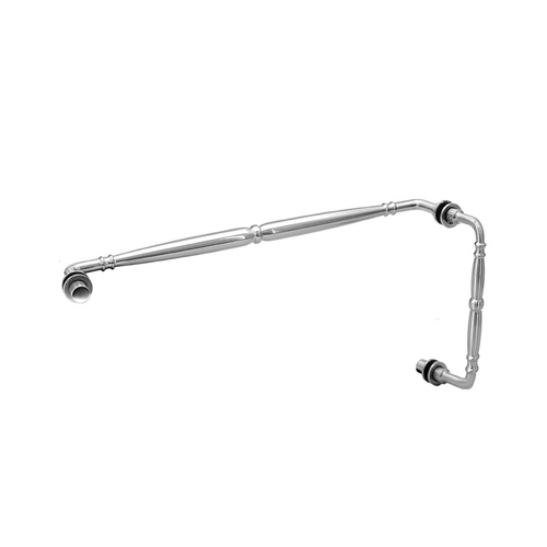 8" x 18" Baroque Pull/Towel Bar Combo for 1/4" to 1/2" Glass - Polished Chrome