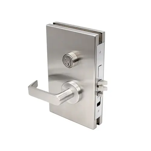 6" x 10" LH Center Lock Entrance Function - Brushed Stainless