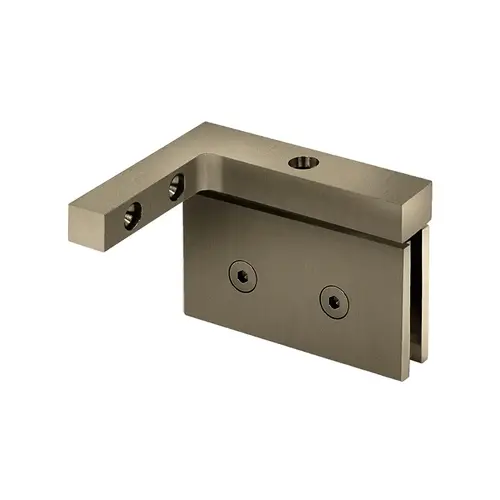 Cambria Square Pivot Hinge L-Wall Mount 3/8" Glass - Brushed Bronze