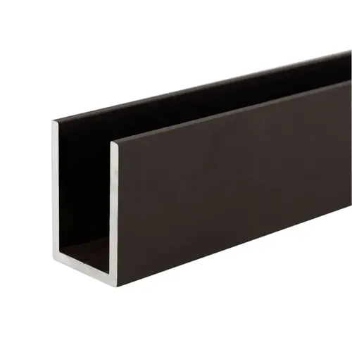 Wet Glaze 1" x 1-1/2" Deep U-Channel- Dark Bronze Anodized 240" Length