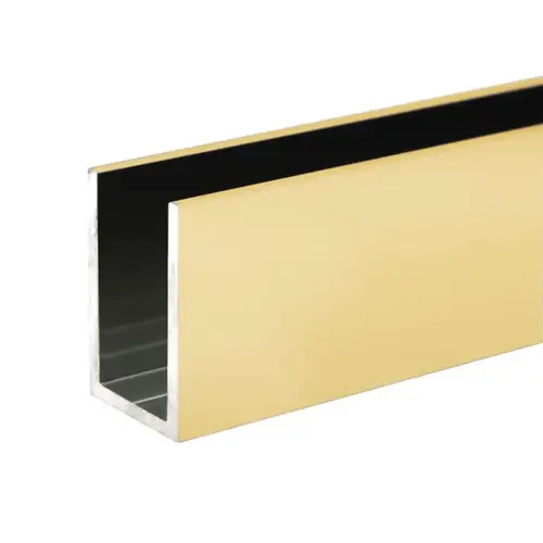 1" x 1-1/2" Deep U-Channel Polished Brass  72" Length - pack of 10