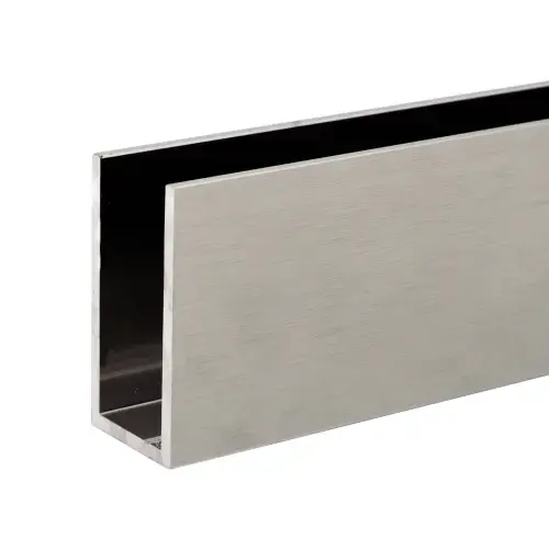 1" x 2" Deep U-Channel - Brushed Stainless Anodized  18" Length - pack of 50