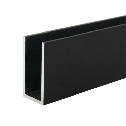 1" x 2" Deep U-Channel - Matte Black Anodized  12" Length - pack of 50