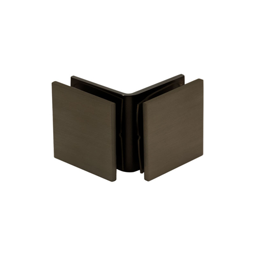 Open Face Square - 90 Degree Glass Clamp for 3/8" and 1/2" Glass - Brushed Bronze