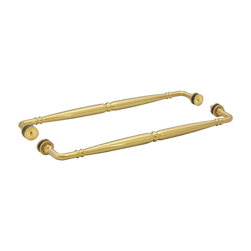 18" x 18" Baroque Towel Bar Back-to-Back for 1/4" to 1/2" Glass - Satin Brass