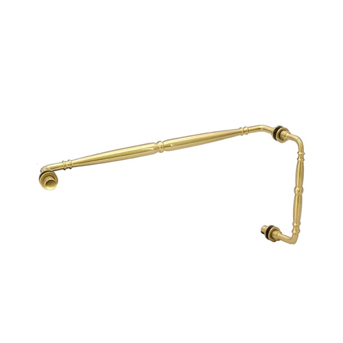 8" x 18" Baroque Pull/Towel Bar Combo for 1/4" to 1/2" Glass - Satin Brass