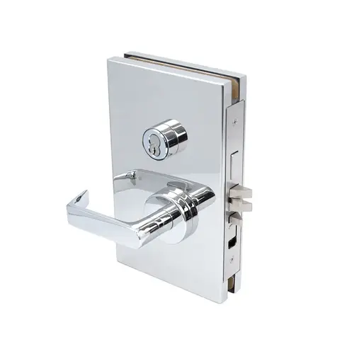 6" x 10" LH Center Lock Entrance Function - Polished Stainless