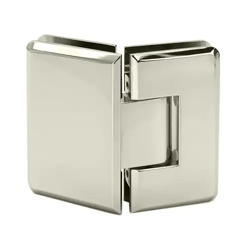 Carolina Beveled Glass-to-Glass 135 Degree Hinge - Polished Nickel