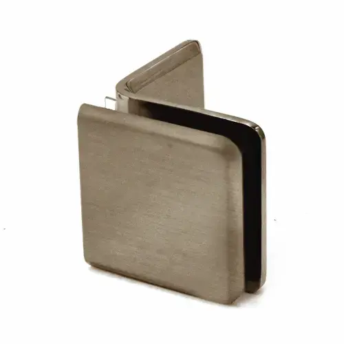 Beveled Wall Mount Glass Clamps With Large Leg - Brushed Bronze