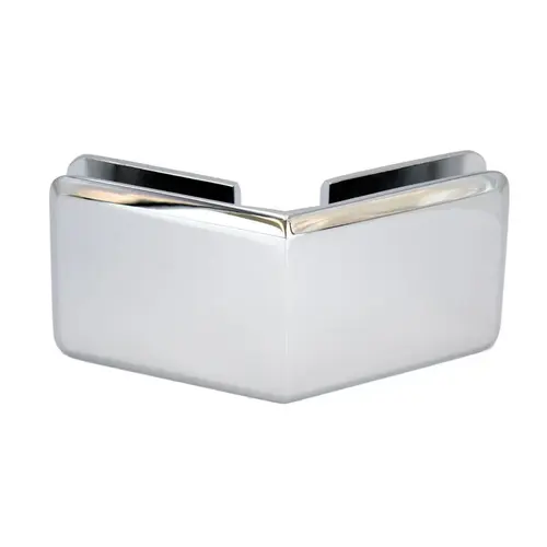 Beveled 135 Degree Glass-to-Glass Clamp - Polished Chrome