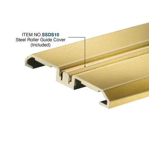 BRS100 Bottom Track for Rolling Sliding Doors - 120" Long - Satin Brass